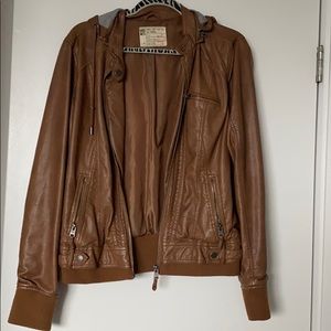 Brown leather jacket